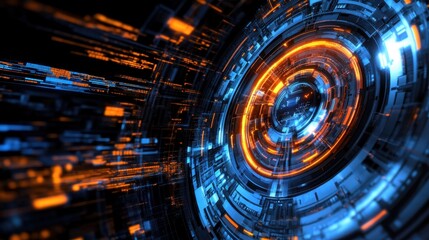 Poster - Futuristic Abstract Circular Technology Design
