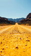 © lina - gravel road leading towards distant mountains