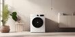 © dinastya - Washing machine and dryer in a modern laundry room interior. Minimalistic design laundry room in an apartment