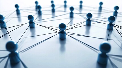 Poster - Network connecting business people sharing information and resources