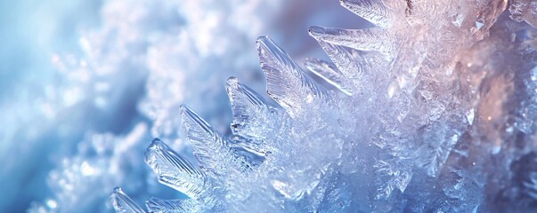 Poster - Macro ice crystals showing intricate frozen structure