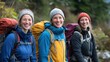© sirisakboakaew - Smiling family on hiking trail, royalty-free image for lifestyle and outdoor branding