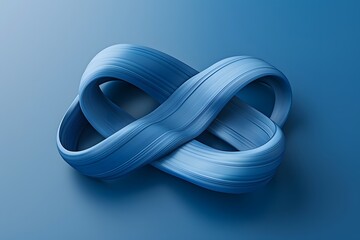 Canvas Print - Elegant Blue Infinity Loop Design on a Smooth Background