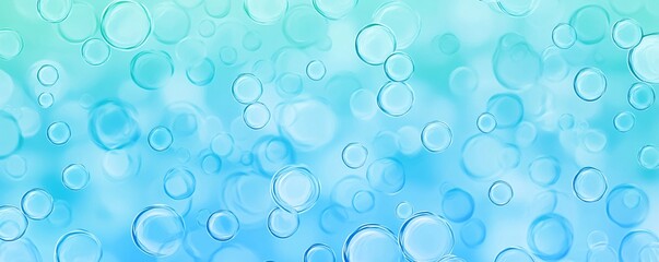 Poster - Abstract background showing floating bubbles creating a soft blue and green gradient