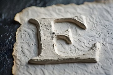 Poster - Intricate Clay Letter 'E' on Textured Background