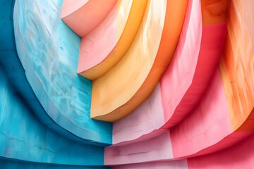 Canvas Print - Vibrant Curved Layers of Colorful Abstract Art