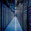 © Murad - You can see how much data is stored in a computer's database. The picture shows a database and server room in the background.