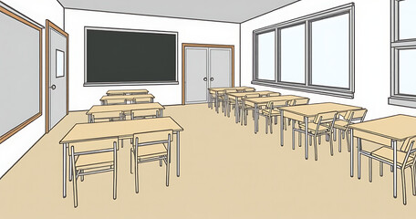 Poster - Simple modern design influences primary school classroom aesthetics focusing on clean lines minimal decor and an emphasis on functionality