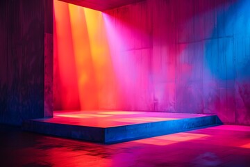 Poster - Vibrant Stage with Colorful Lighting Effects