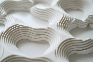 Poster - Intricate White Textured Design with Flowing Patterns