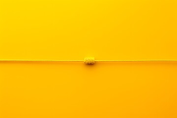 Canvas Print - Minimalist Yellow Composition Featuring a Knot on a String