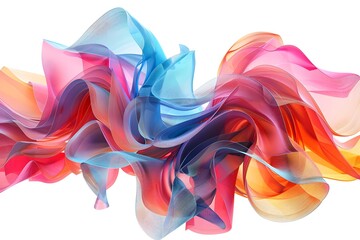 Wall Mural - Vibrant Flowing Waves of Colorful Fabric or Silk