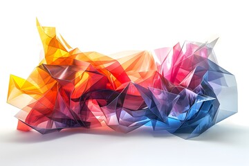 Poster - Vibrant Abstract Sculpture of Colorful Geometric Forms