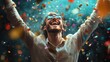 © Johannes - Winning success man happy ecstatic celebrating being a winner. Dynamic energetic image of male model