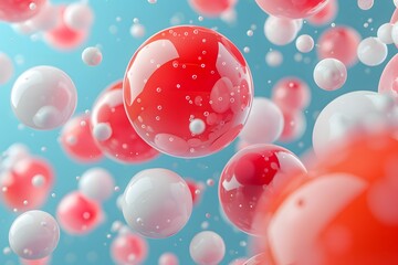 Poster - Vibrant Abstract Representation of Colorful Bubbles in a Fluid Environment