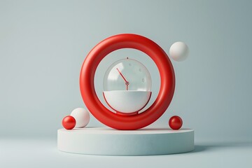 Poster - Modern Clock Design with Geometric Shapes and Soft Colors