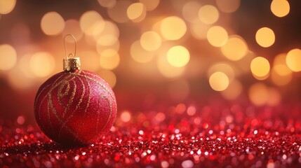 Wall Mural - abstract of christmas and bokeh light with glitter background