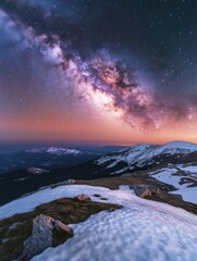 Wall Mural - Mountain Night Sky View