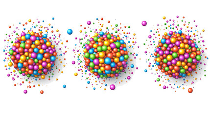 Poster - Colorful Circle Banners With Rainbow Balls on Transparent Generative AI