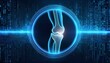 © photostockatinat - Digital X-ray of Human Knee Joint with Glowing Blue Circle