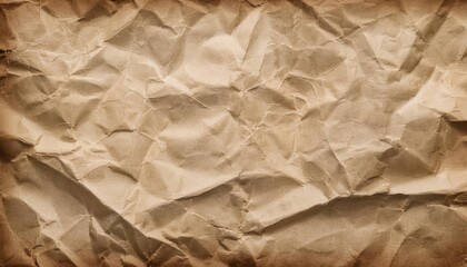 Poster - Rustic Brown Wrinkled Paper Texture Background with Detailed Creases and Shadows. Perfect for Vintage Inspired Designs, Organic Branding, or Artistic Digital Projects