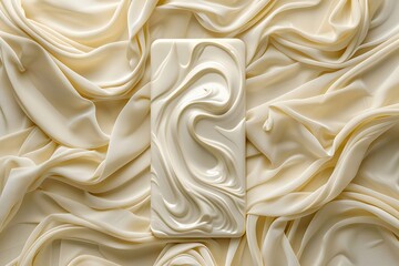 Poster - Elegant Creamy Texture on Silk Fabric Background