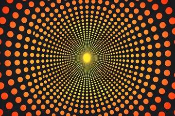 Poster - Vibrant Spiral of Dots Radiating from a Central Glow