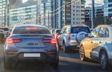 Wall Mural - traffic jam on a city street