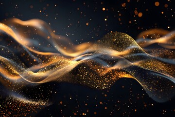 Wall Mural - Ethereal Waves of Light and Sparkle in a Dark Background