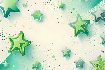 Poster - Vibrant Green Starry Background Design