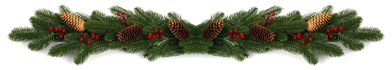 Sticker - christmas fir banner in a row