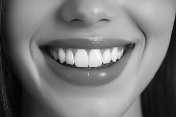 Canvas Print - Woman smiling with toothbrush