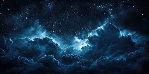 Wall Mural - cloudy night sky with stars