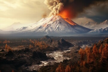 Canvas Print - Volcano wilderness mountain outdoors.