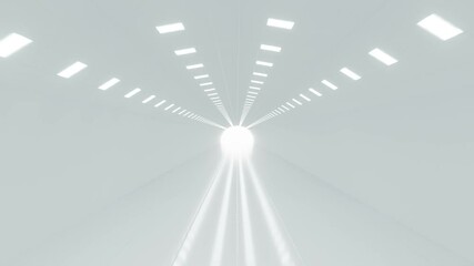 Poster - futuristic tunnel with bright light 4k 60 fps looping animation