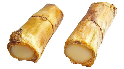 Poster - fresh sugarcane stalks displayed on clear background for culinary uses generative ai