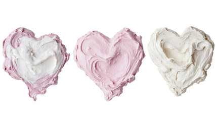 Poster - Heart-Shaped Cosmetic Cream Textures on Transparent Background Generative AI