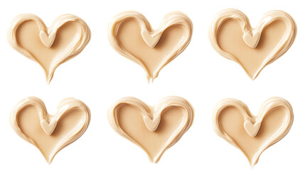 Poster - Heart-shaped Cosmetic Cream Textures on Transparent Background Generative AI