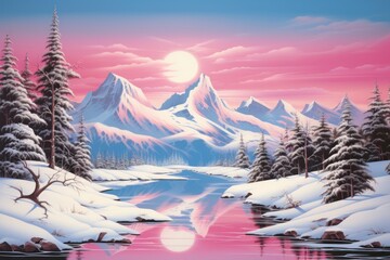 Wall Mural - snow landscape snow reflection outdoors.