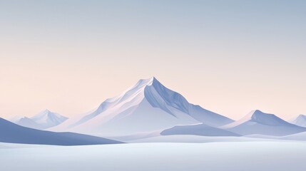 Wall Mural - A mountain range is shown in the distance with a clear blue sky