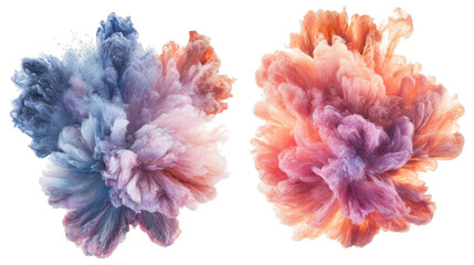 Poster - Colorful Paint Explosions on a Transparent Background Generative AI