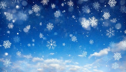 Wall Mural - christmas background with snowflakes