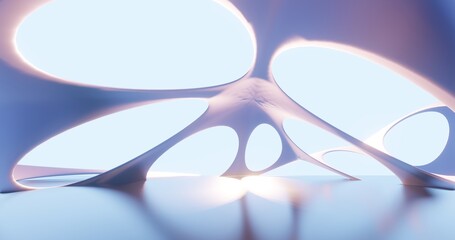 Poster - Futuristic architecture background bionic pattern in design 3d render