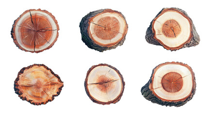 Poster - Cross Sections of Trees Showcasing Varied Patterns and Growth Rings Generative AI