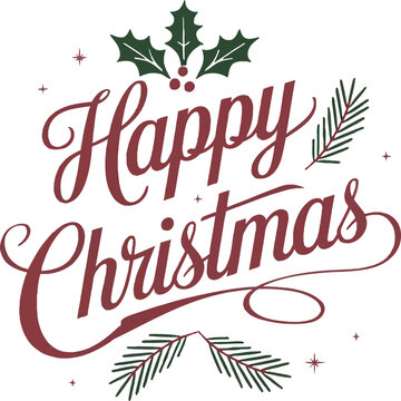 Happy Christmas Vector Style Typography