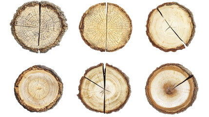 Poster - Tree Species Cross Sections on Transparent Background Generative AI