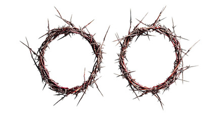 Poster - set of jesus' crowns of thorns isolated on a transparent background generative ai