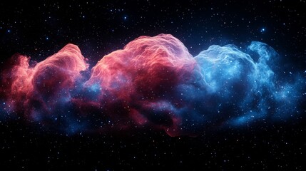 Poster - A brain silhouette infused with a vibrant nebula and shimmering stars against a cosmic backdrop