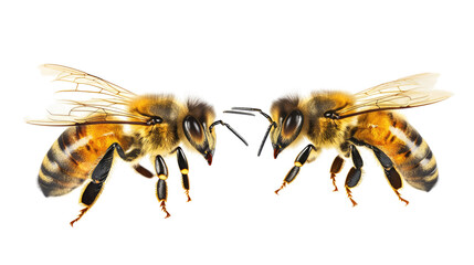 Poster - Detailed Side Views of Honey Bees With Transparent Background Generative AI