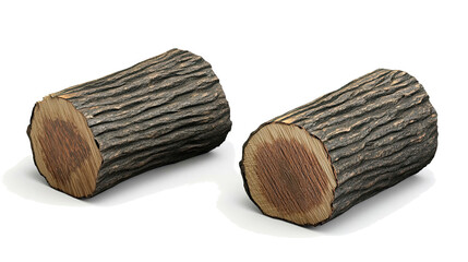 Poster - Old Wooden Logs Isolated on a Transparent Background for Creative Uses Generative AI
